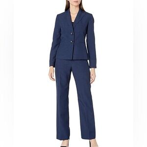Worn Once! Le Suit Dark Navy Pantsuit! 💼👩‍💻💪Power Suit Classic Size 10